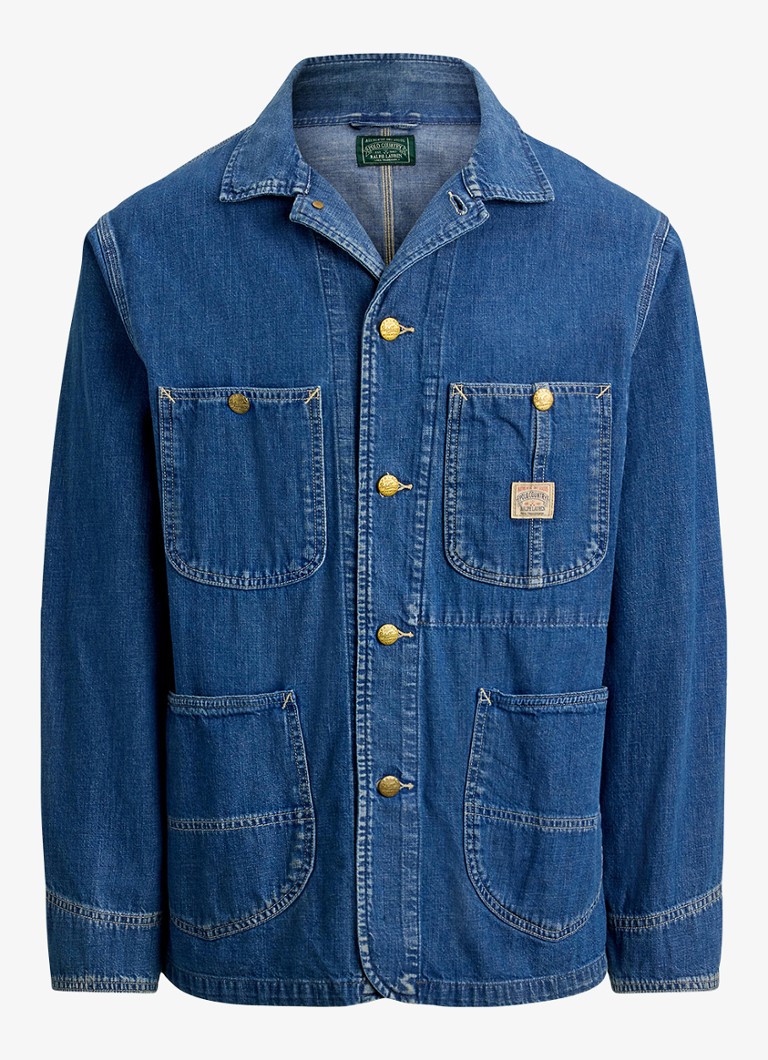 Ralph Lauren Heren Spijkerjas met opgestikte zakken in de kleur Sawmill / Blauw