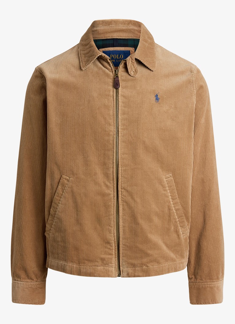 Ralph Lauren Heren Jack van corduroy met logoborduring in de kleur Vintage Khaki / Khaki