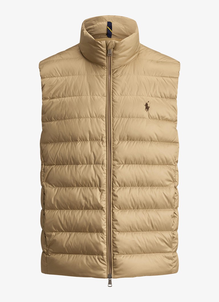 Ralph Lauren Heren Colden opvouwbare bodywarmer met donsvulling en waterafstotende coating in de kleur RL Khaki / Khaki