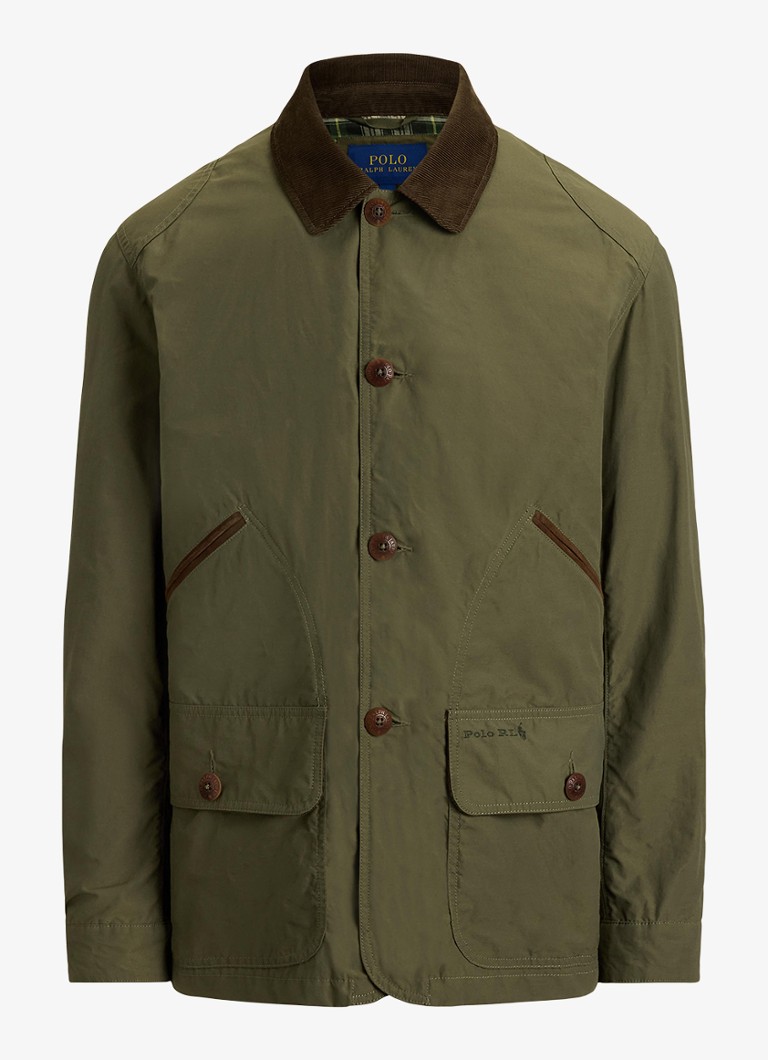 Ralph Lauren Heren Jack met details van corduroy en opgestikte zakken in de kleur Canopy Olive / Olijfgroen