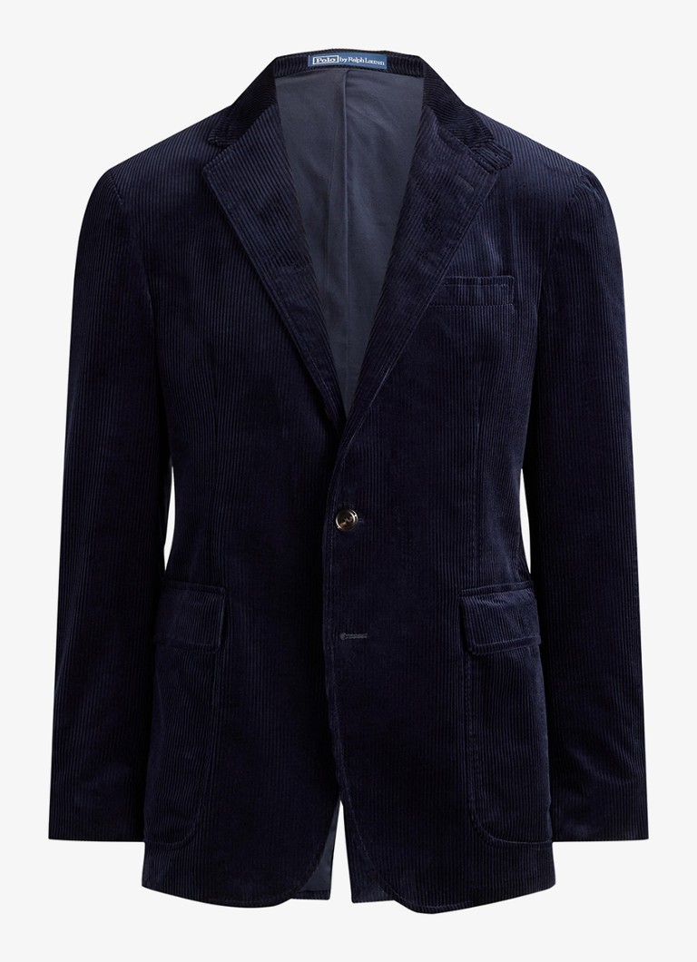 Ralph Lauren Heren Slim fit colbert van corduroy met klepzakken in de kleur Fall Navy-3TWO / Blauw