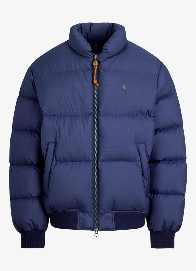 Ralph Lauren Heren Puffer jack met steekzakken en logo in de kleur Cruise Navy / Donkerblauw