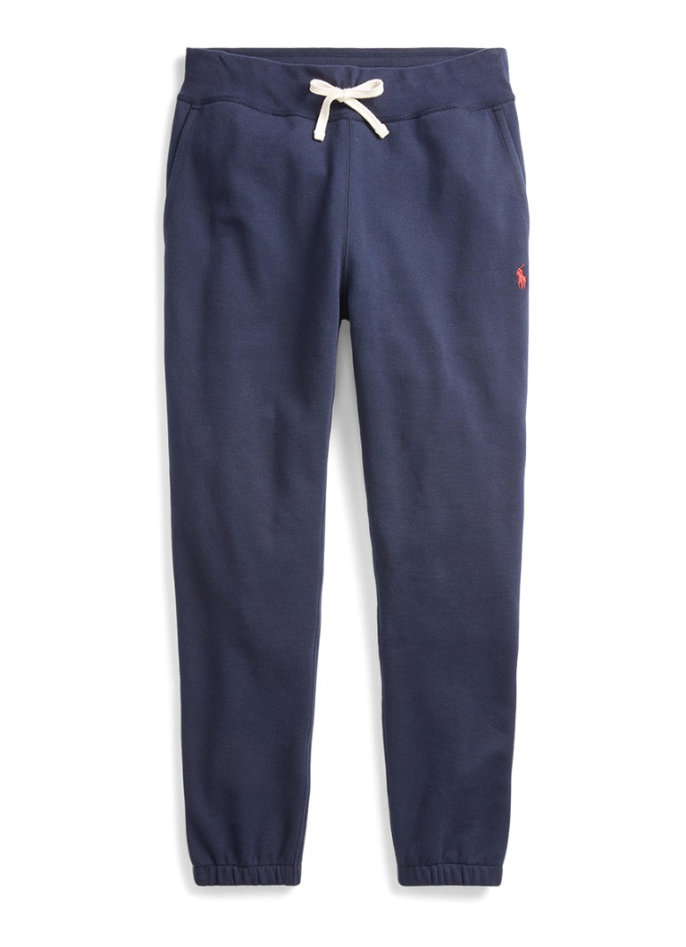Ralph Lauren Heren Tapered fit cropped joggingbroek met logoborduring in de kleur Cruise Navy / Blauw