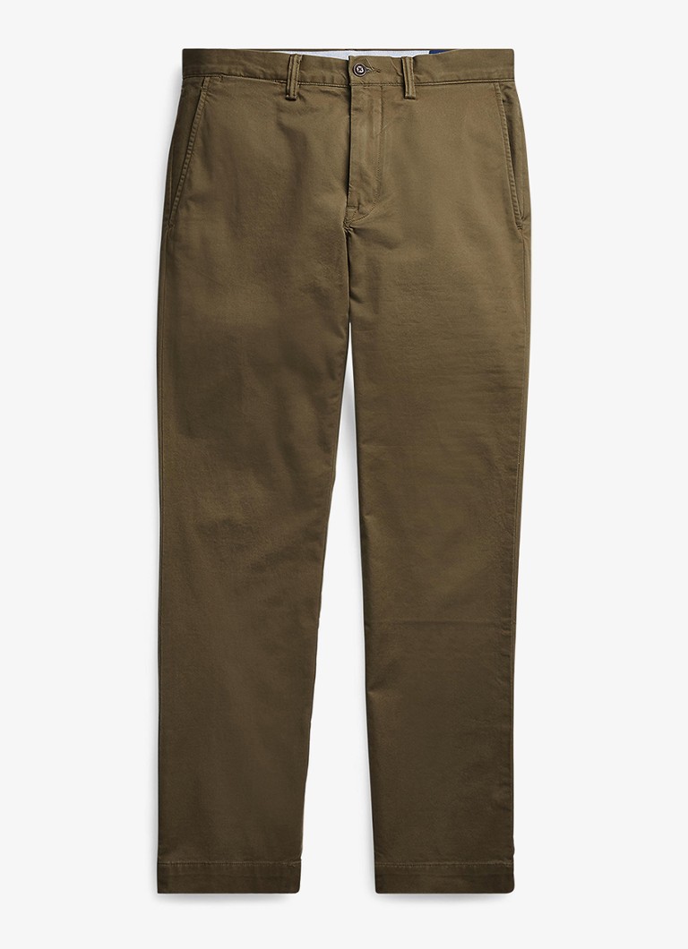 Ralph Lauren Heren Bedford straight fit chino met stretch in de kleur Canopy Olive / Olijfgroen