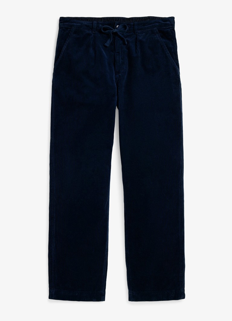 Ralph Lauren Heren Straight fit broek van corduroy in de kleur Hunter Navy / Donkerblauw