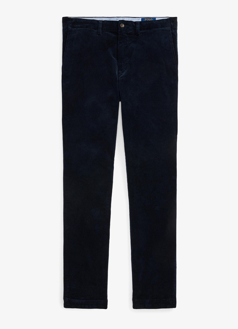Ralph Lauren Heren Straight fit chino van corduroy met stretch in de kleur Aviator Navy / Donkerblauw