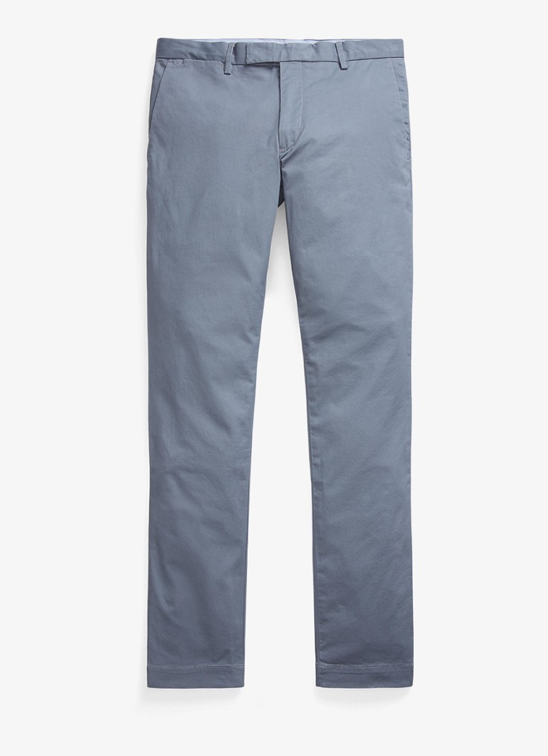 Ralph Lauren Heren Slim fit chino met steekzakken in de kleur Bay Blue / Blauw