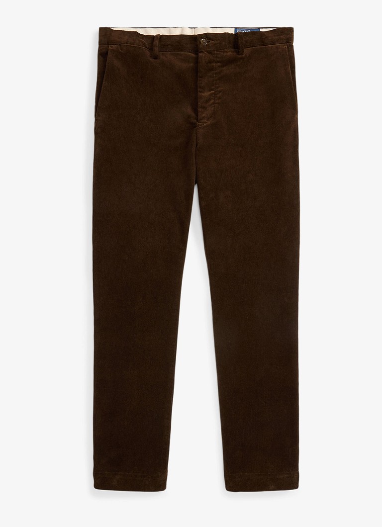 Ralph Lauren Heren Andover slim fit corduroy broek met steekzakken in de kleur Cooper Brown / Bruin
