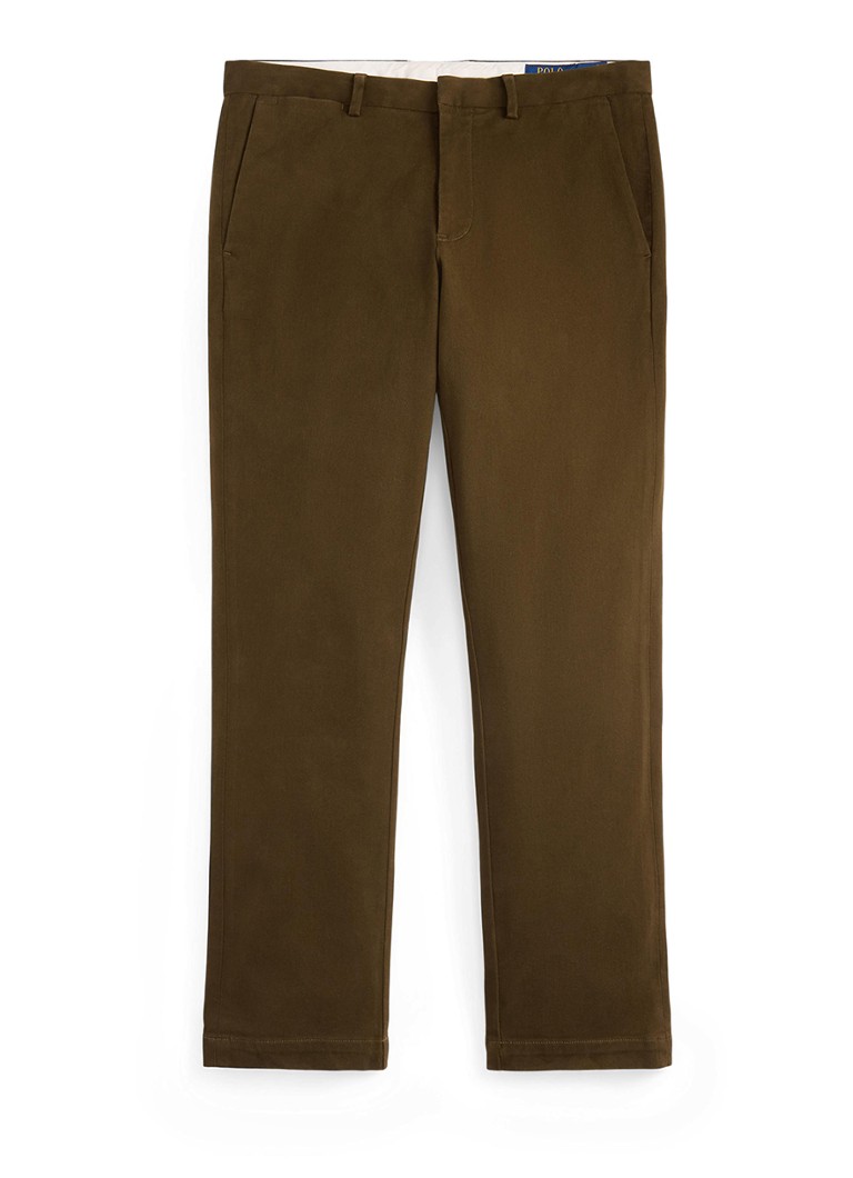 Ralph Lauren Heren Manhasset straight fit chino met stretch in de kleur Dark Brown / Donkerbruin