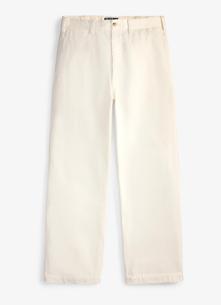 Ralph Lauren Heren Straight fit chino met steekzakken in de kleur Deckwash White / Wit