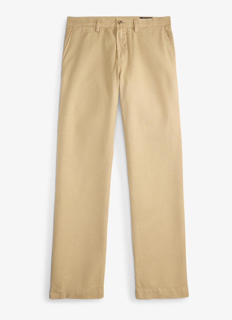 Ralph Lauren Heren Straight fit chino in linnenblend in de kleur Coastal Beige / Beige