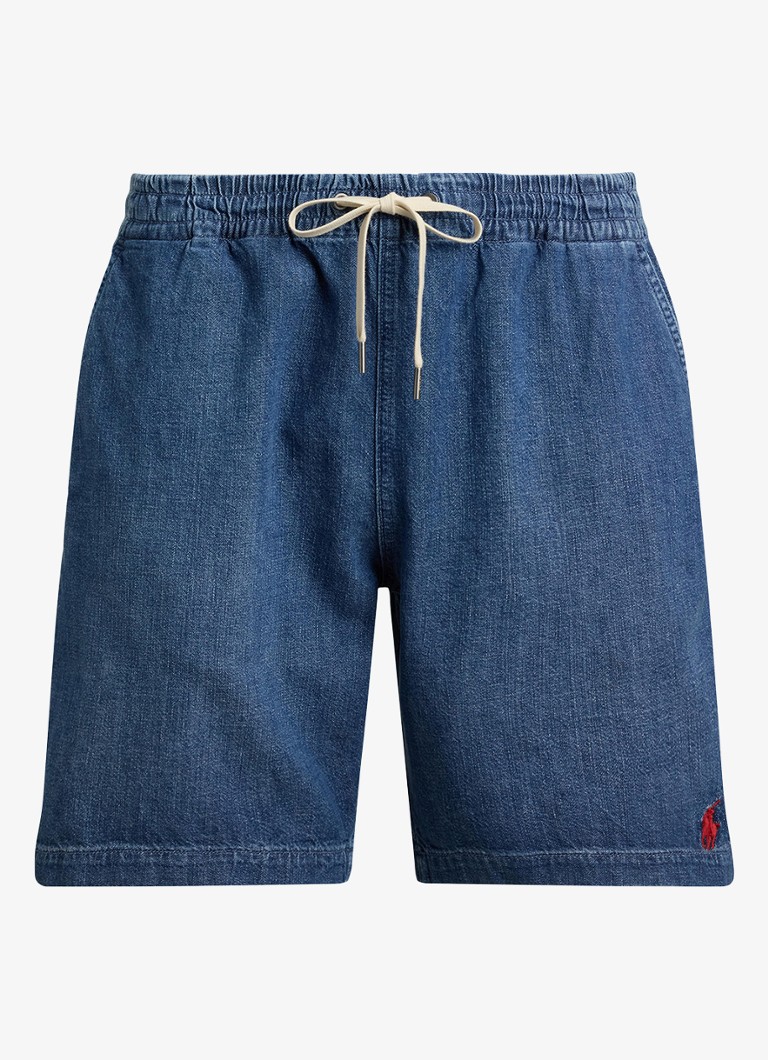 Ralph Lauren Heren Straight fit korte broek van chambray in de kleur Blane / Blauw