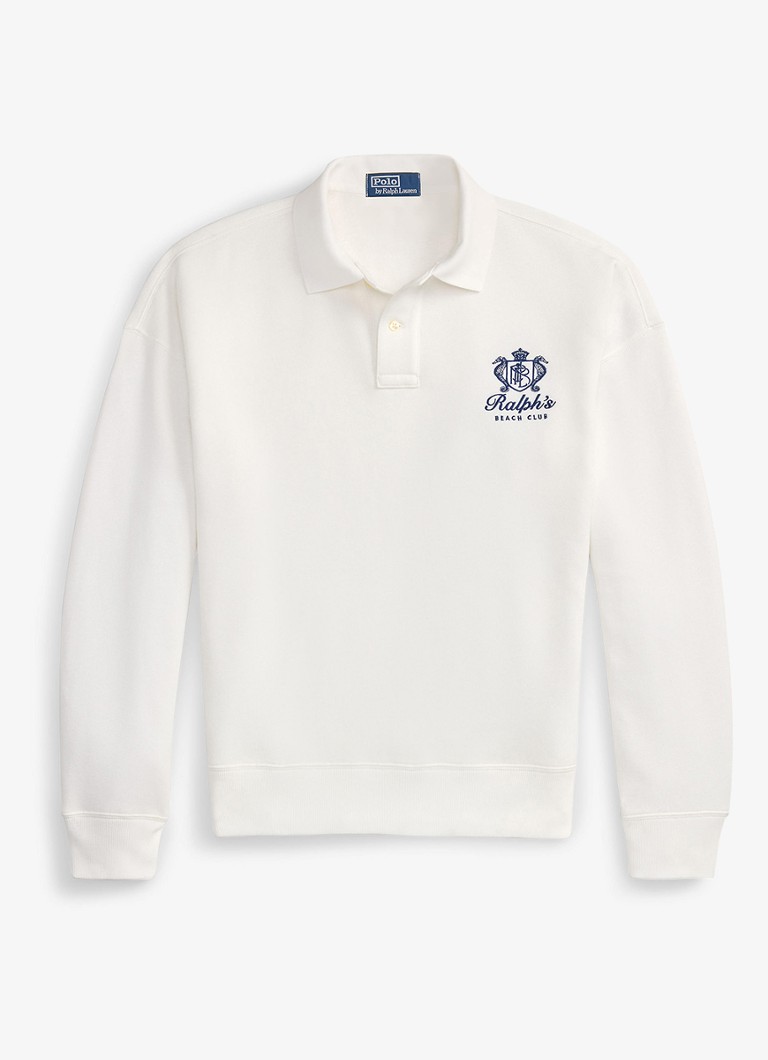 Ralph Lauren Heren Sweater met polokraag en logo in de kleur White / Wit