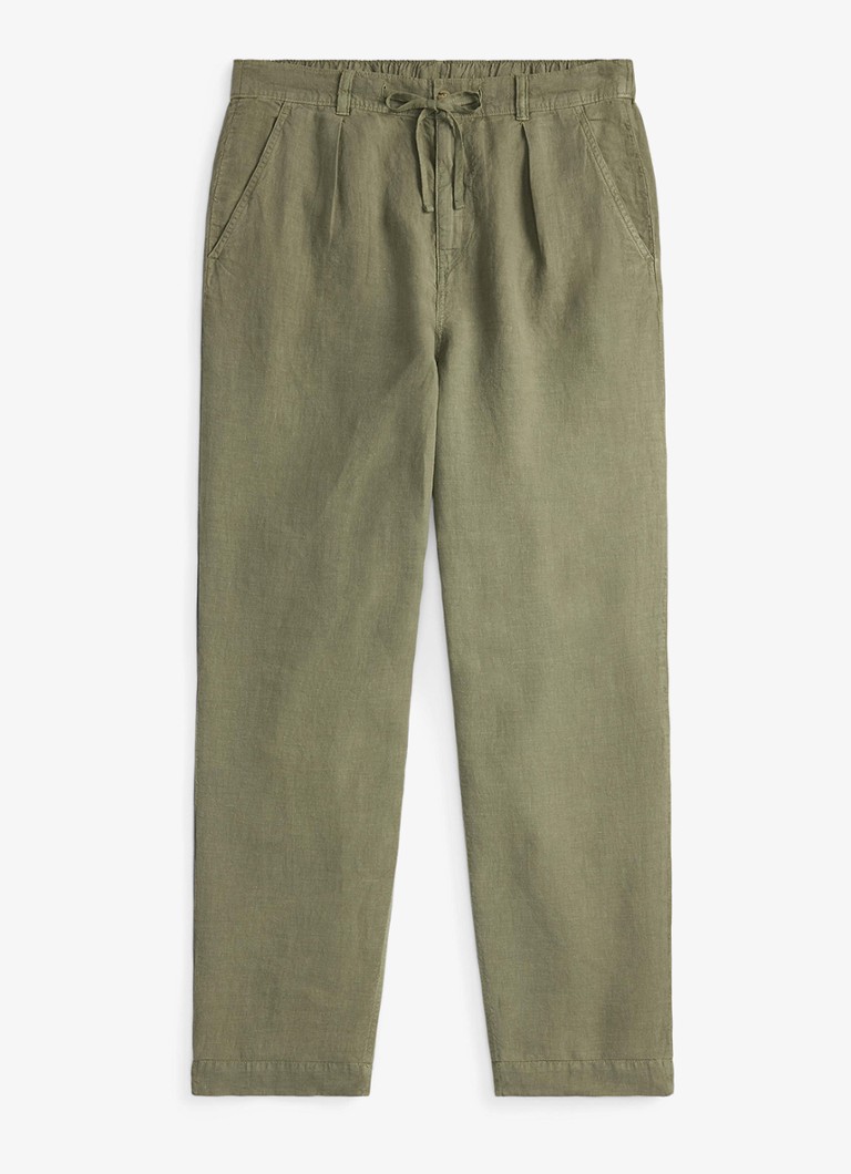Ralph Lauren Heren Lateef relaxed fit broek van linnen in de kleur Sage Green / Groen