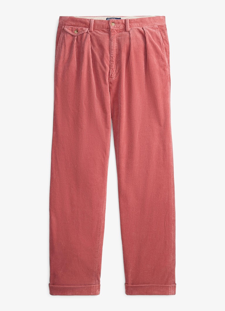 Ralph Lauren Heren Whitman relaxed fit chino van corduroy in de kleur Litchfield Rose / Roze