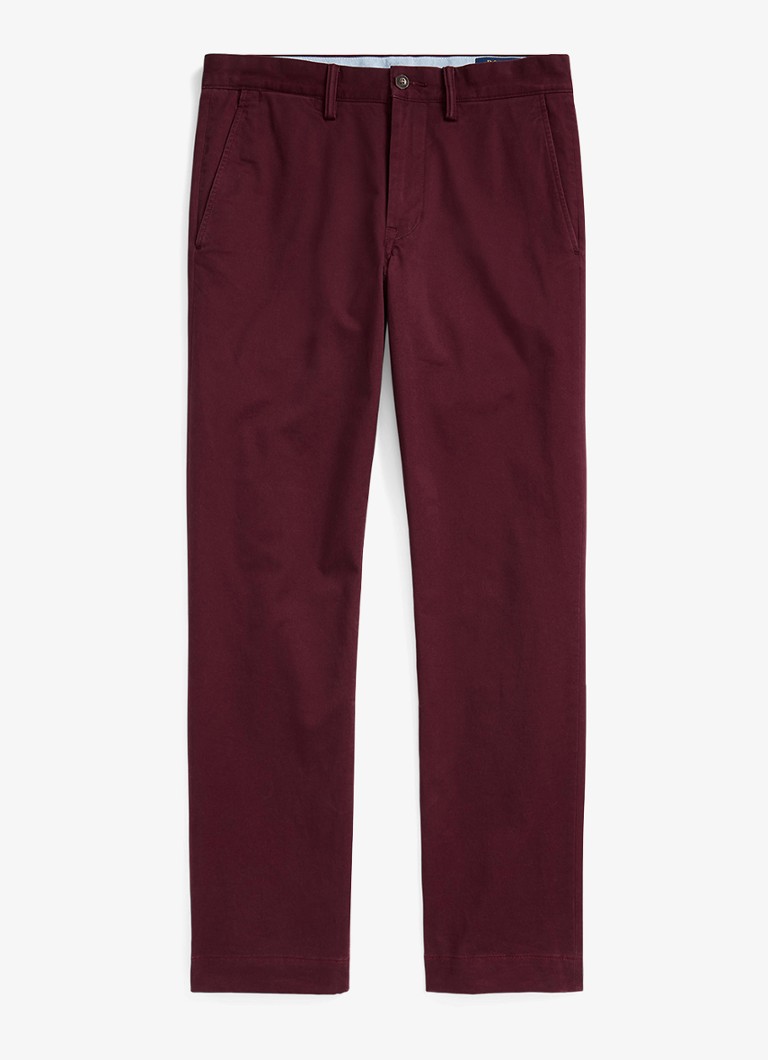 Ralph Lauren Heren Bedford straight fit chino met stretch in de kleur Rich Ruby / Rood