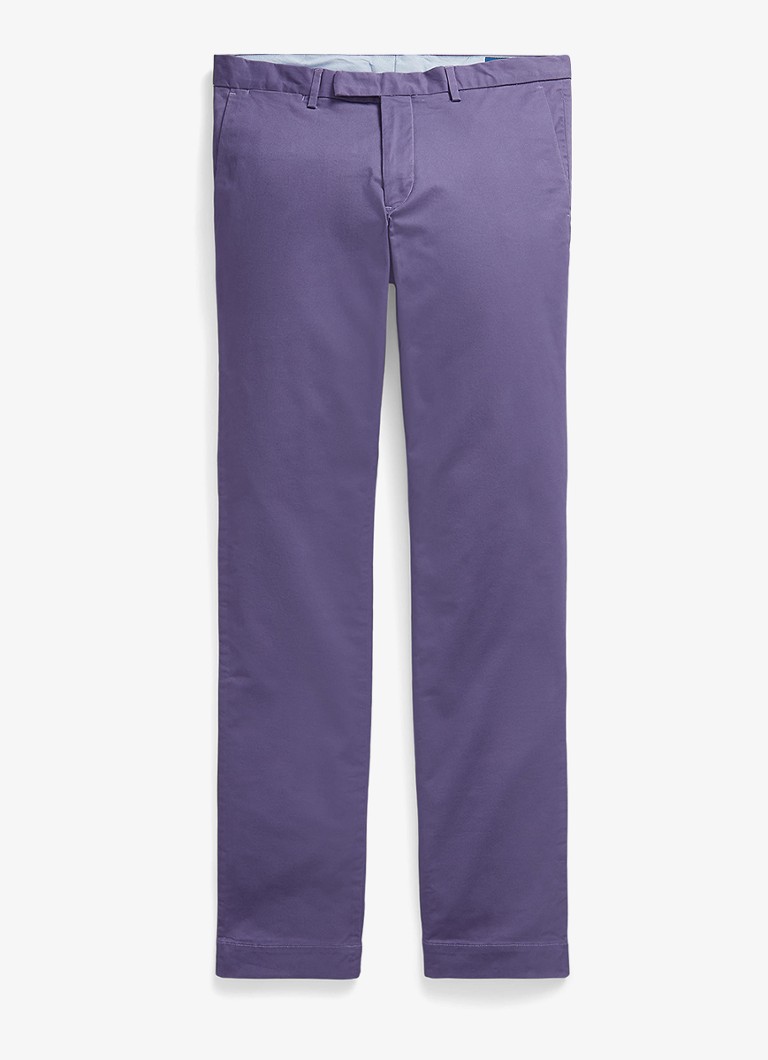 Ralph Lauren Heren Greenwich slim fit chino met stretch in de kleur Juneberry / Paars