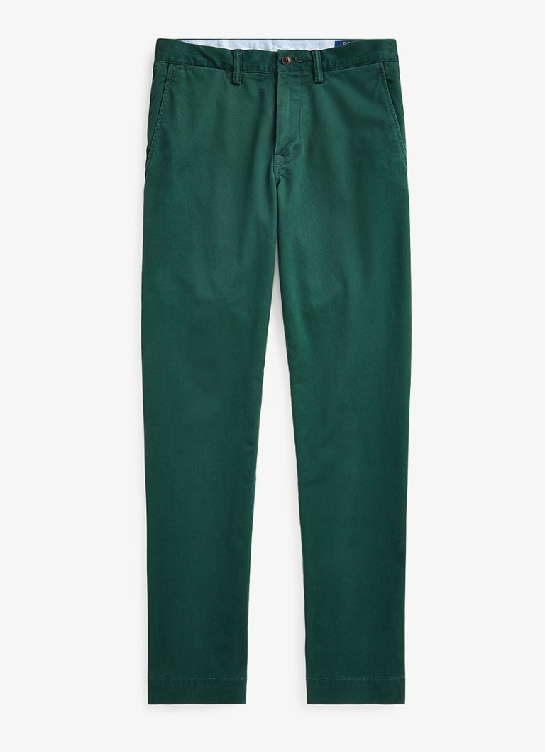 Ralph Lauren Heren Bedford straight fit chino met stretch in de kleur College Green / Donkergroen