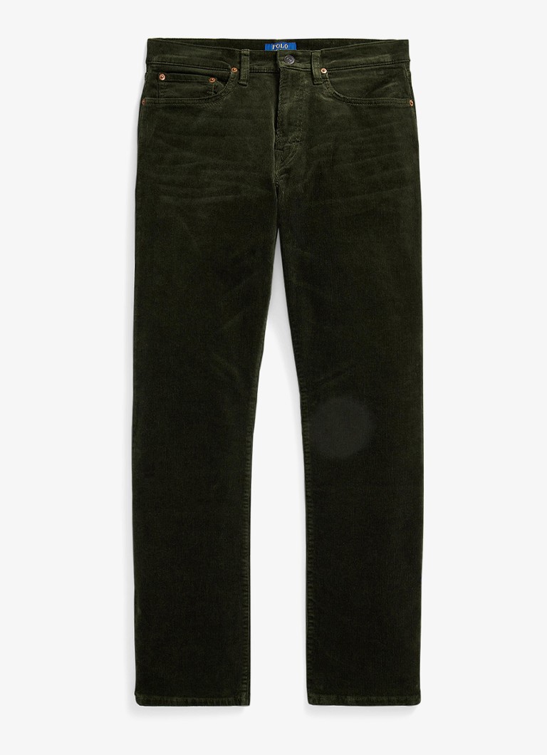 Ralph Lauren Heren Slim fit chino van corduroy in de kleur Estate Olive / Olijfgroen