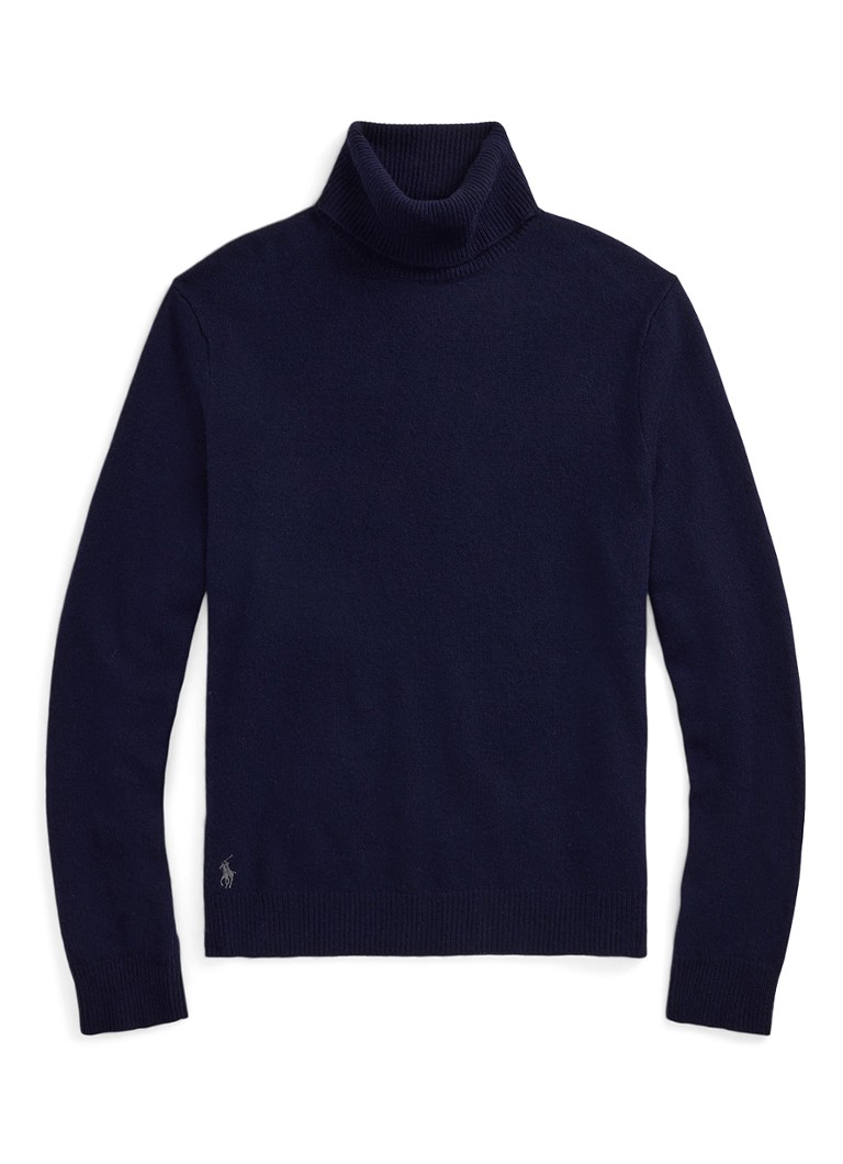 Ralph Lauren Heren Fijngebreide trui in wolblend met col in de kleur Blauw