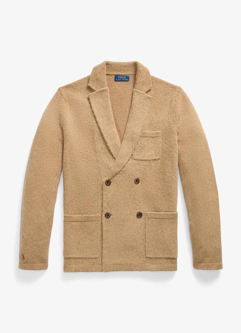 Ralph Lauren Heren Regular fit double-breasted colbert in kasjmierblend met opgestikte zakken in de kleur Crouton Tan Heather / Beige