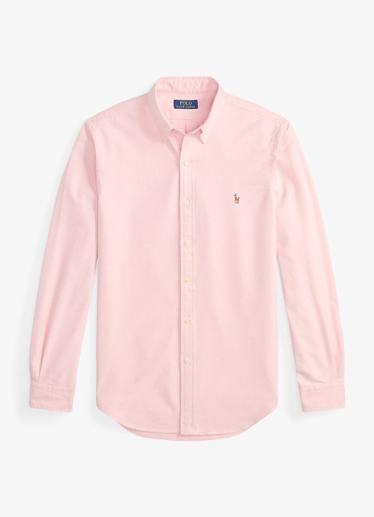 Ralph Lauren Heren Slim fit overhemd met logoborduring in de kleur BSR Pink / Roze