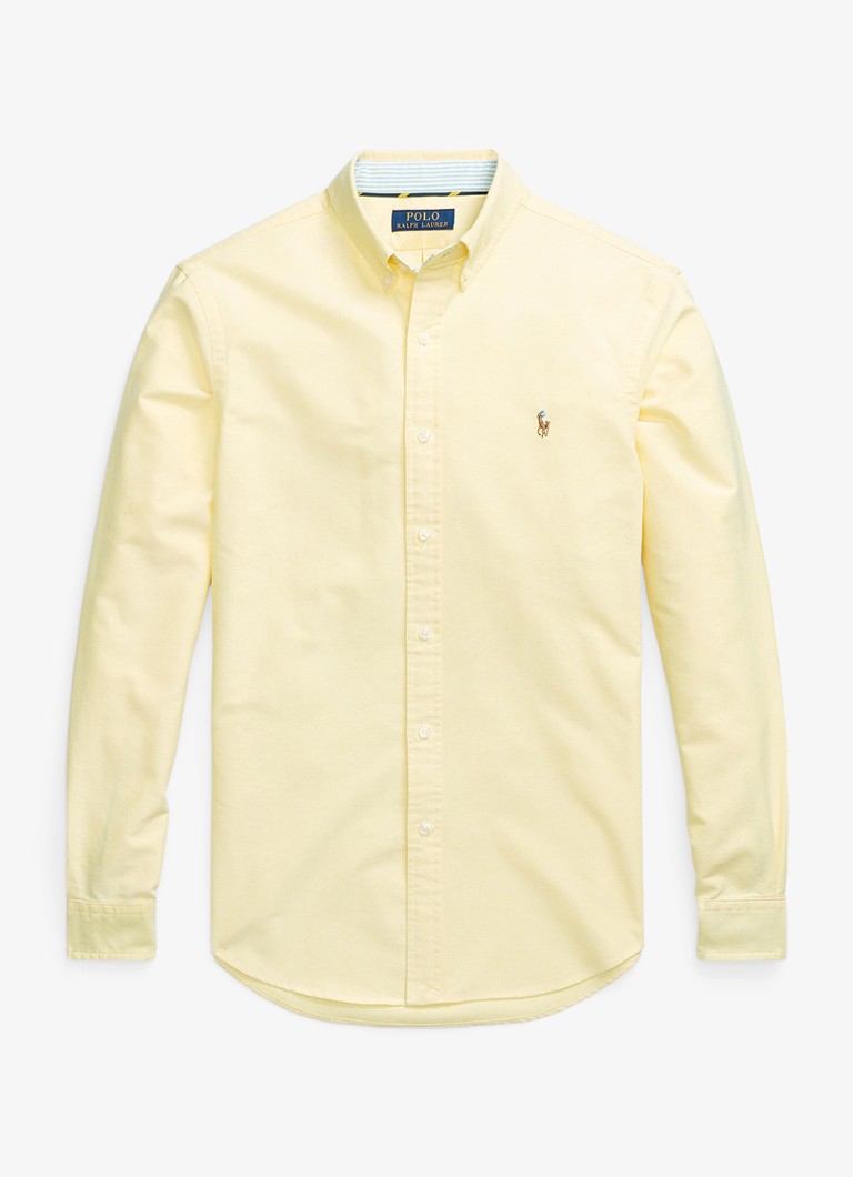 Ralph Lauren Heren Oxford slim fit overhemd met button down kraag in de kleur Yellow Oxford