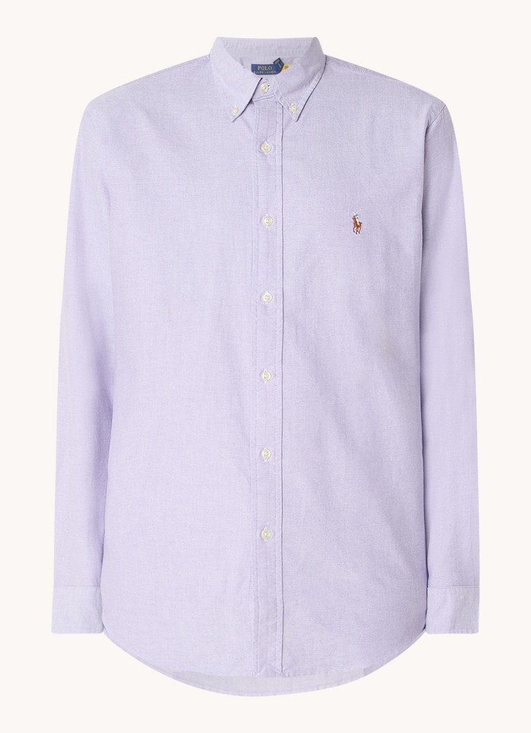 Ralph Lauren Heren Custom fit Oxford overhemd in de kleur Thistle / Paars