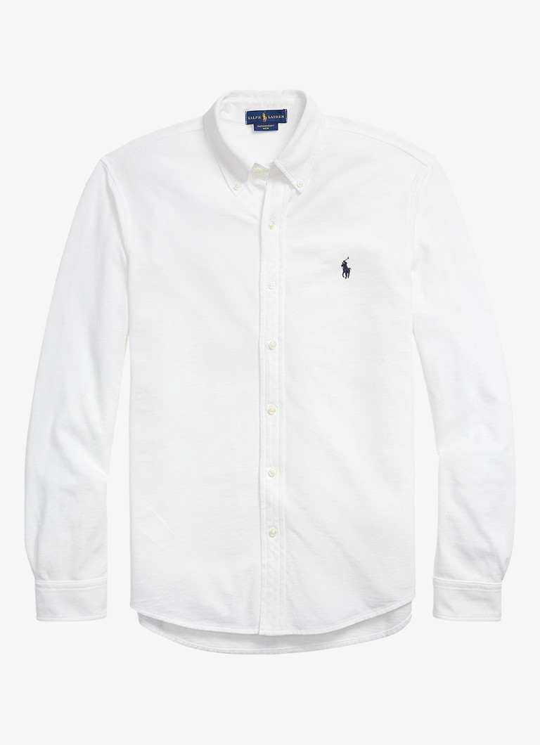 Ralph Lauren Heren Regular fit overhemd van piqué katoen in de kleur White / Wit