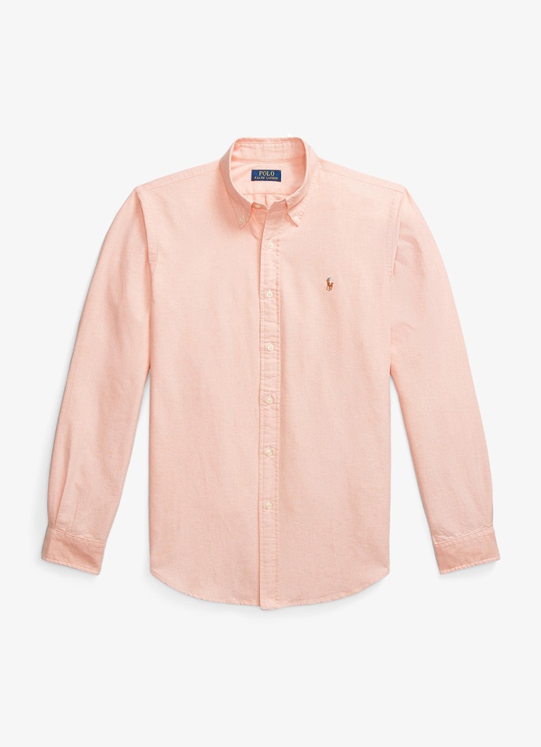 Ralph Lauren Heren Custom fit Oxford overhemd in de kleur Kona Orange 32EA / Oranje