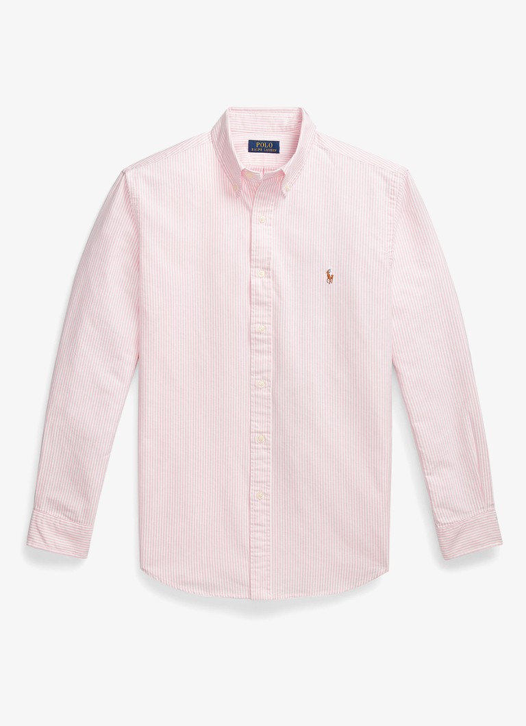Ralph Lauren Heren Custom fit overhemd met streepprint in de kleur New Rose / Roze