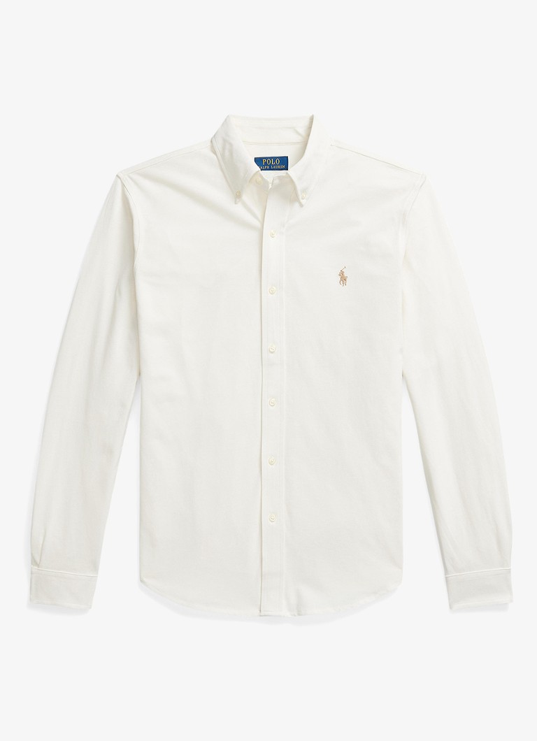 Ralph Lauren Heren Regular fit overhemd van piqué katoen in de kleur Pale Cream / Crème