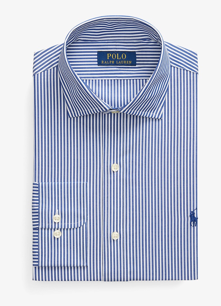 Ralph Lauren Heren Custom fit overhemd met logoborduring in de kleur Royal / White