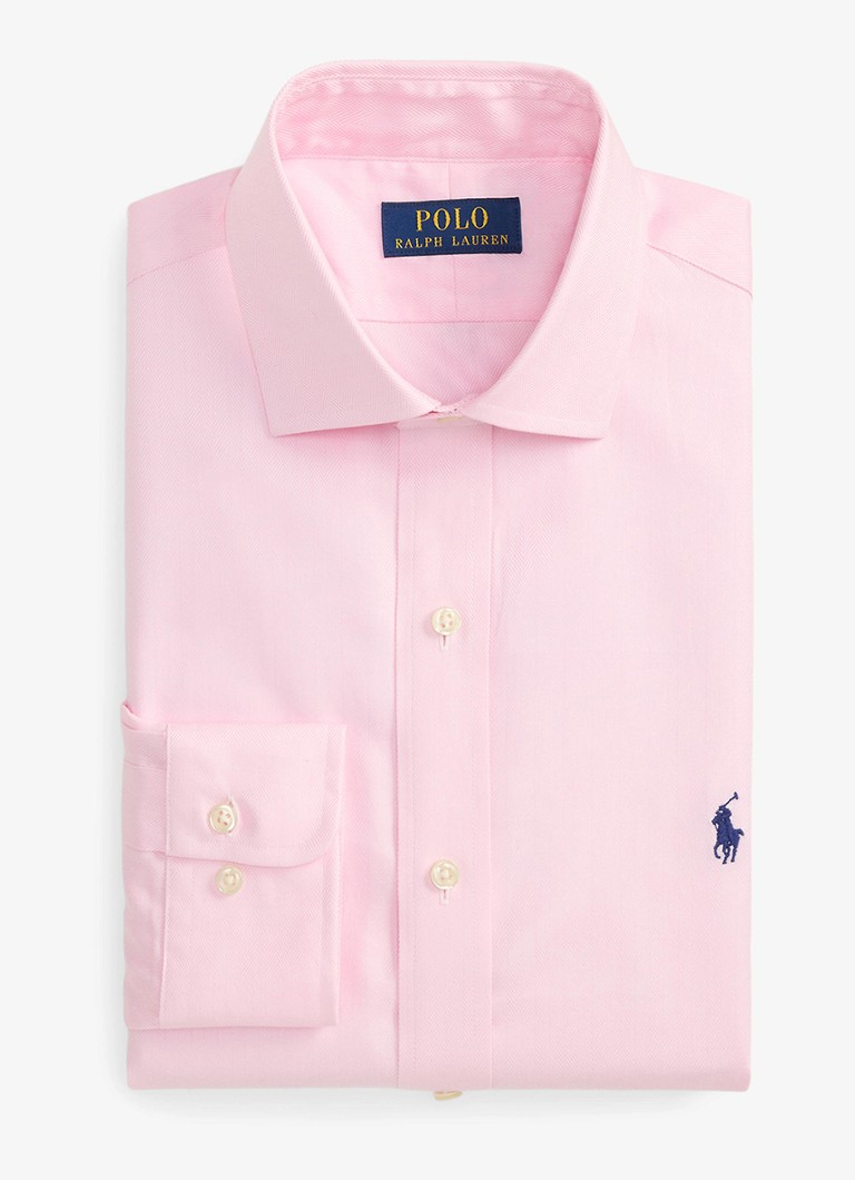 Ralph Lauren Heren Slim fit overhemd met logo in de kleur 5499B Pink / Roze