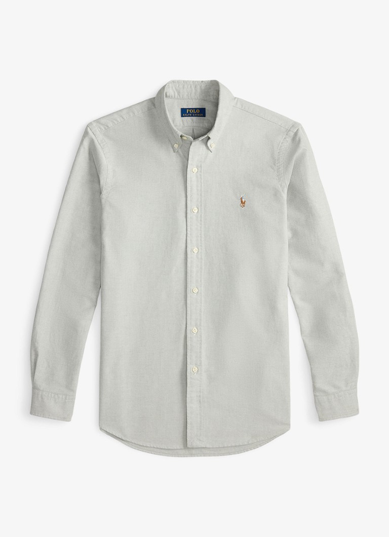 Ralph Lauren Heren Custom fit Oxford overhemd in de kleur Shamrock / Roze