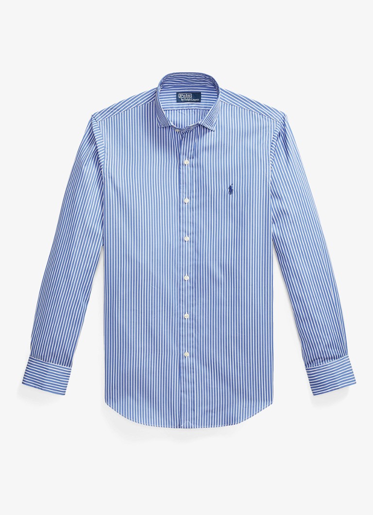 Ralph Lauren Heren Regular fit overhemd met logoborduring in de kleur Blue/White / Blauw