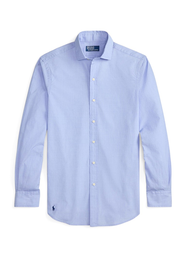 Ralph Lauren Heren Classic fit overhemd met kent kraag in de kleur Blue White / Lichtblauw