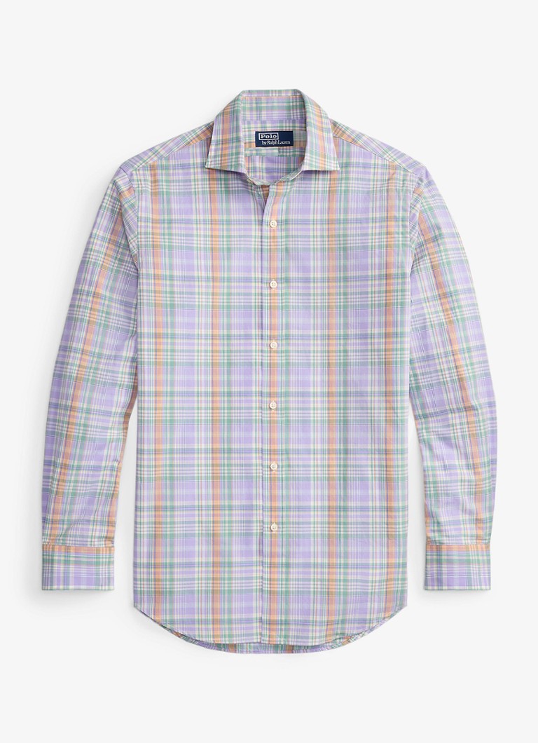 Ralph Lauren Heren Regular fit overhemd met print in de kleur 7123B Lavender Orange / Lavendel