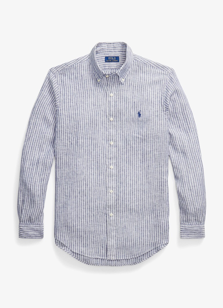 Ralph Lauren Heren Regular fit overhemd van linnen met streepprint in de kleur New Classic Navy White