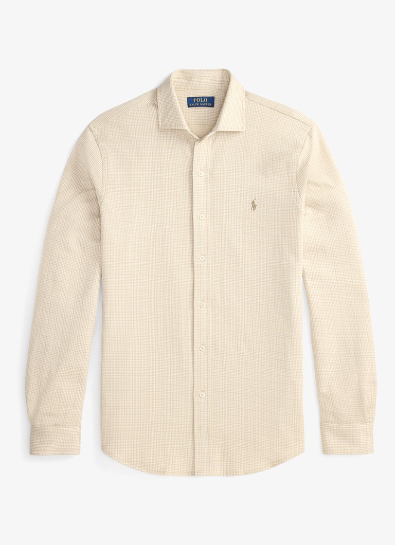 Ralph Lauren Heren Regular fit overhemd met ruitdessin in de kleur Glen Plaid-Sand Dune/White-ZYPL