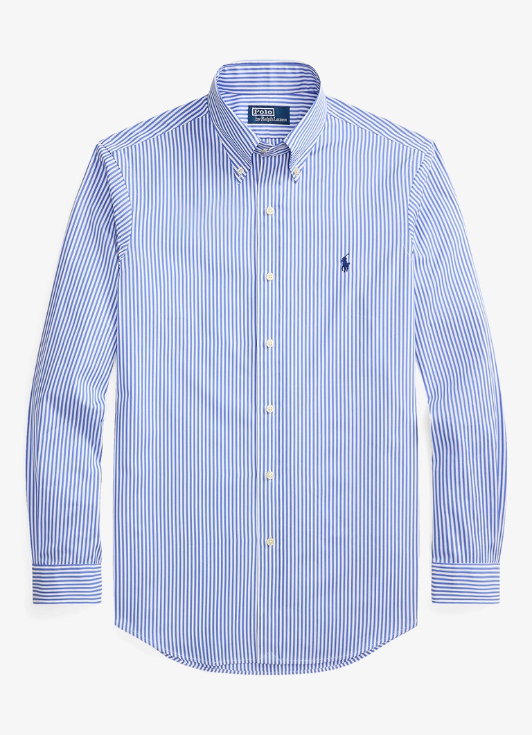 Ralph Lauren Heren Custom fit overhemd met streepprint in de kleur Blue / Blauw