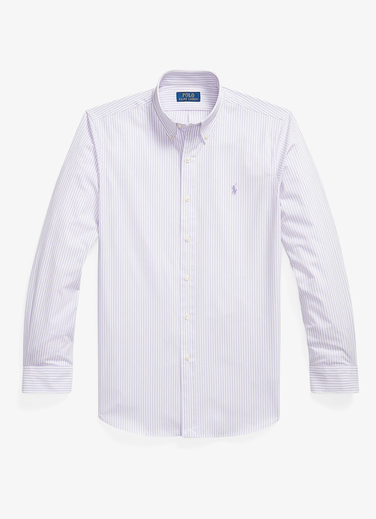 Ralph Lauren Heren Custom fit overhemd met streepprint in de kleur Paars