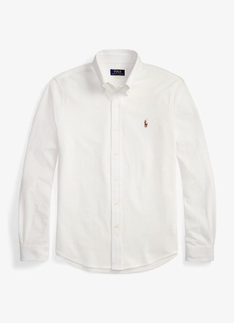 Ralph Lauren Heren Oxford slim fit overhemd met logo in de kleur White / Wit