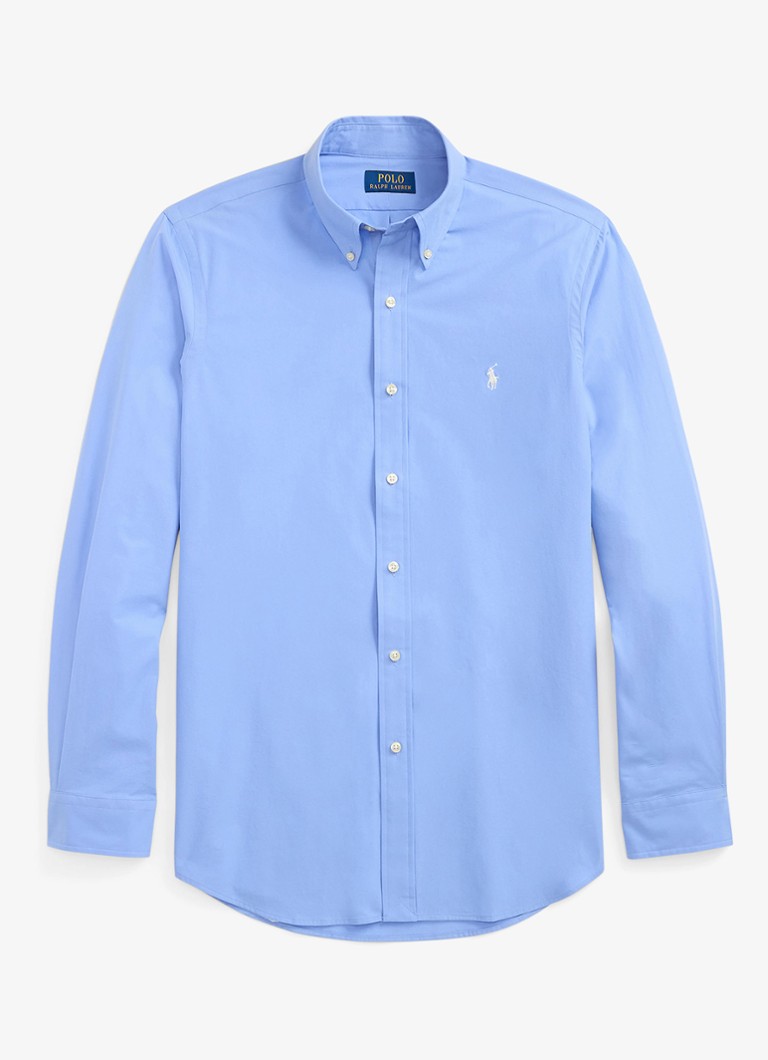 Ralph Lauren Heren Custom fit overhemd met stretch in de kleur Cabana Blue / Blauw