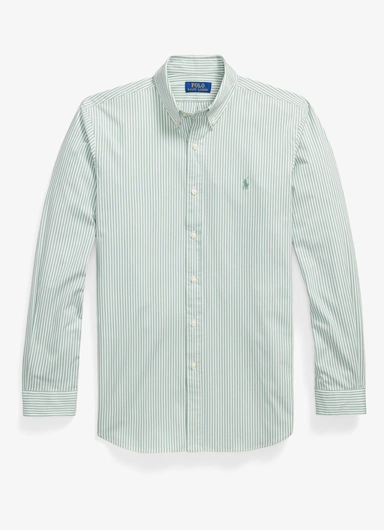 Ralph Lauren Heren Regular fit overhemd met streepprint in de kleur 4655AE Faded Mint