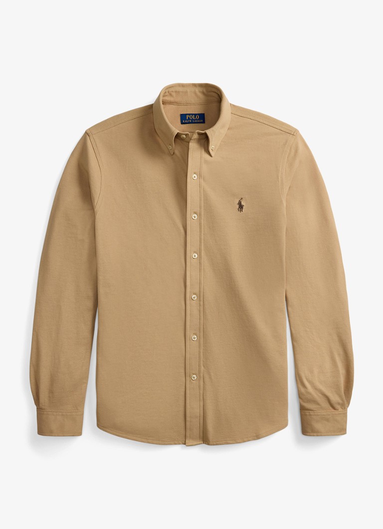 Ralph Lauren Heren Regular fit overhemd van piqué katoen in de kleur Vintage Khaki C8888-ZY59