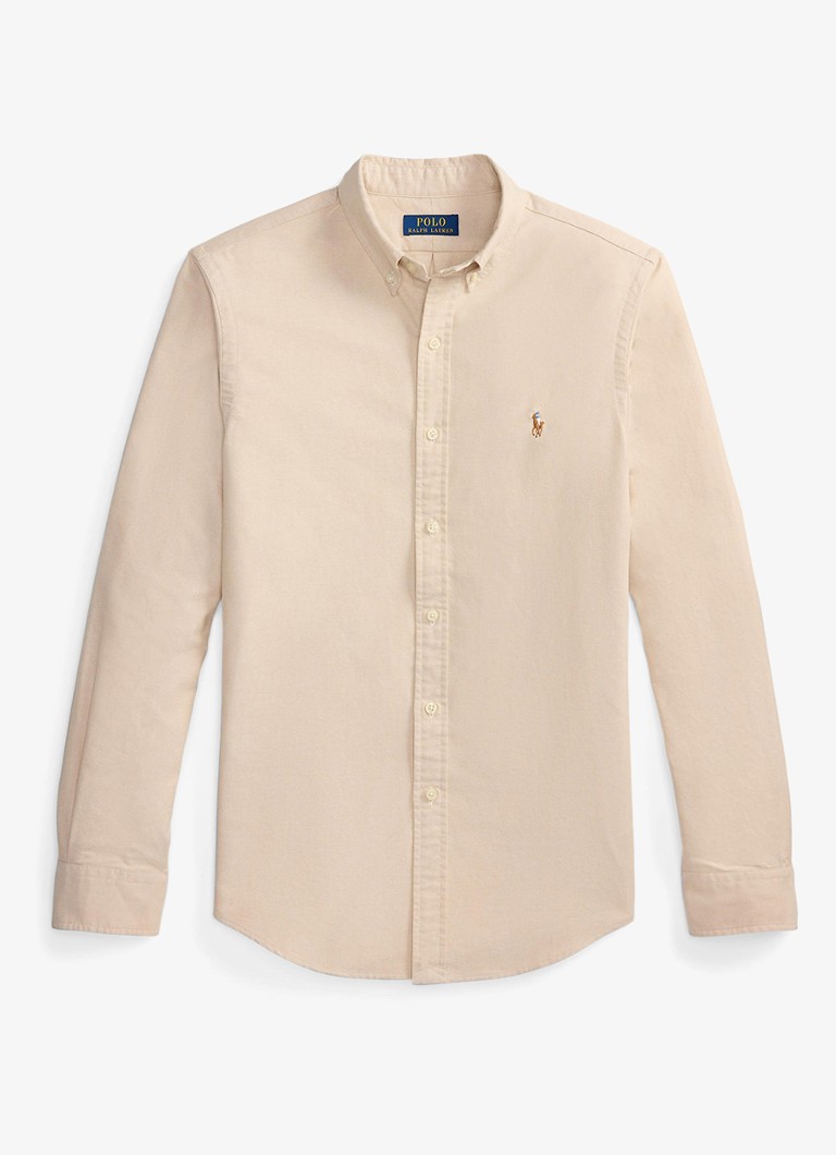 Ralph Lauren Heren Oxford slim fit overhemd met button down kraag in de kleur Camel/White / Camel