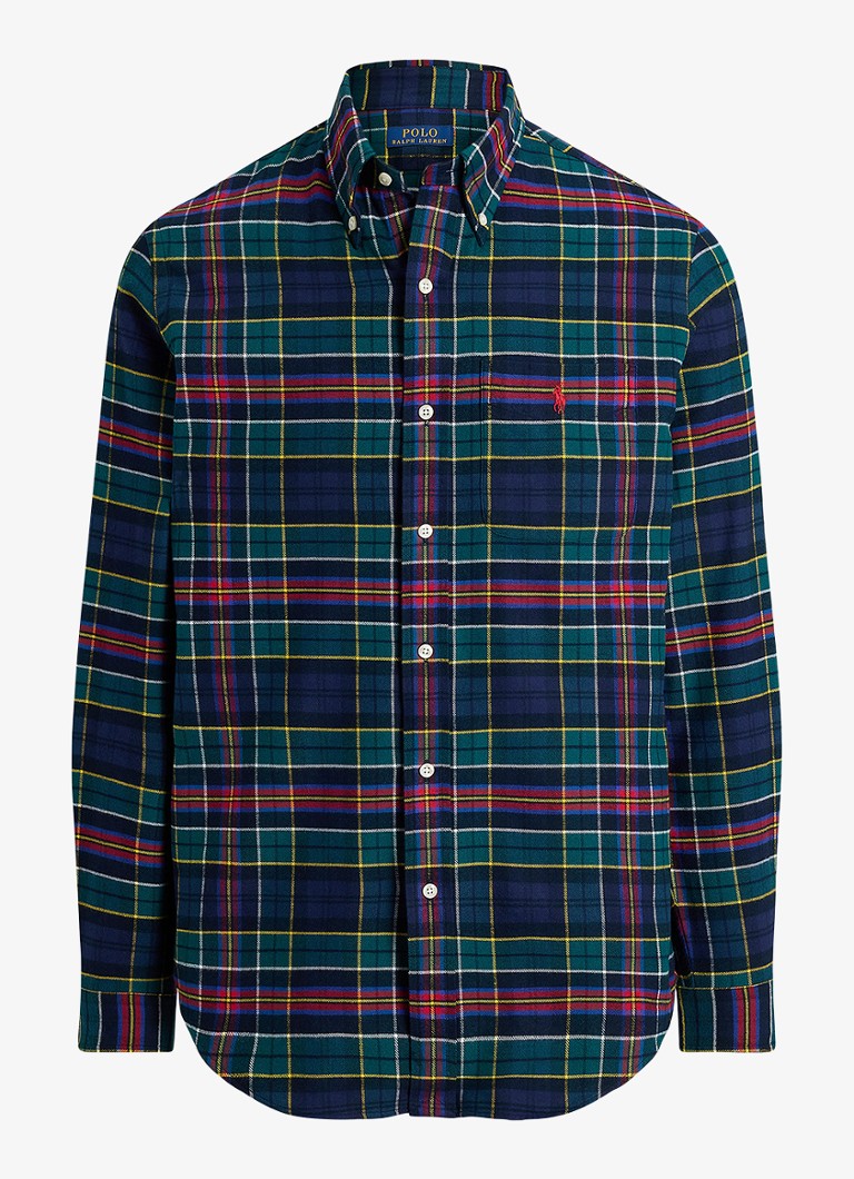 Ralph Lauren Heren Regular fit overhemd met logo in de kleur Donkergroen