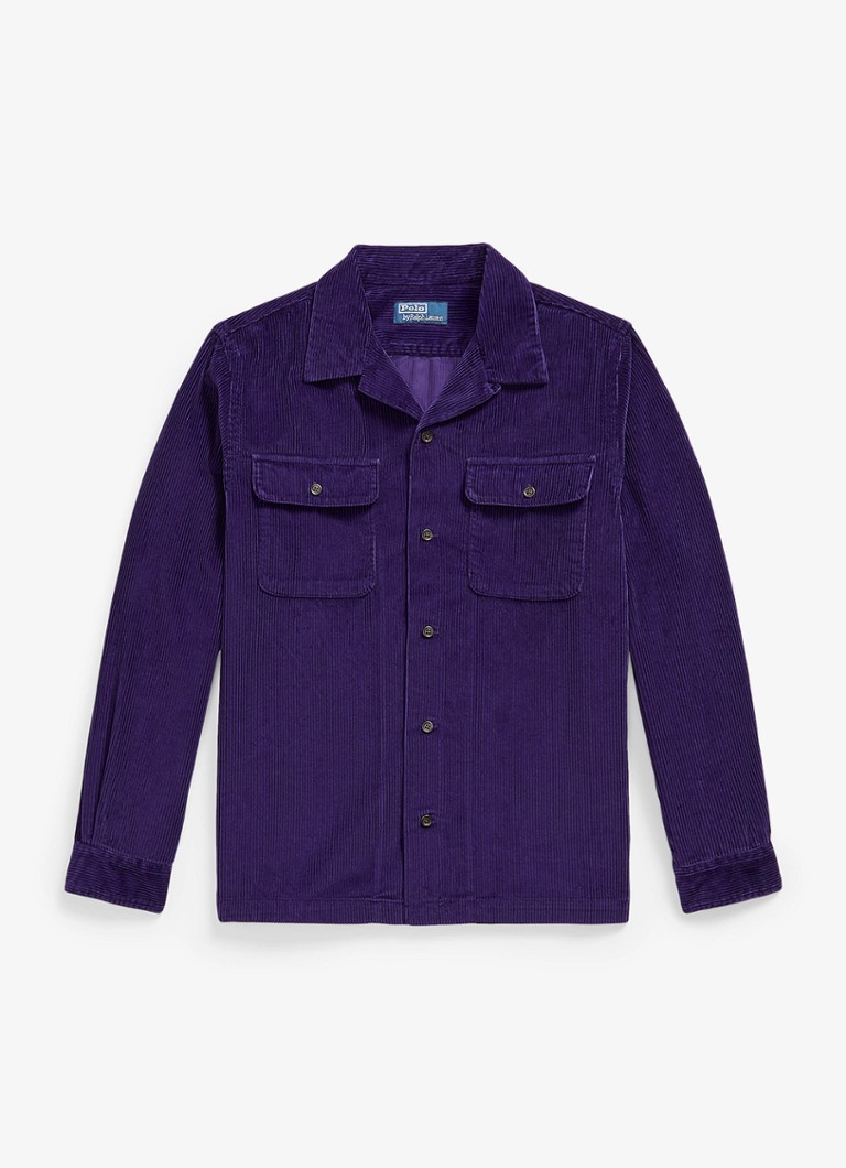Ralph Lauren Heren Classic corduroy overhemd met kraag in de kleur Paars