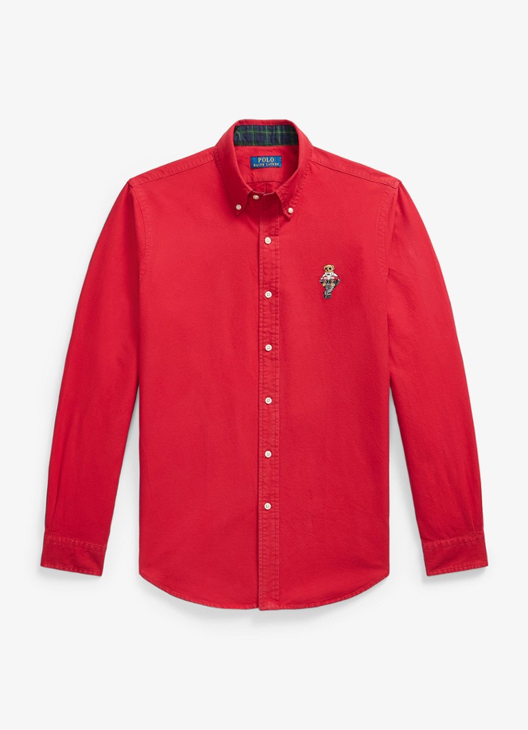 Ralph Lauren Heren Regular fit overhemd met borduring in de kleur Rood